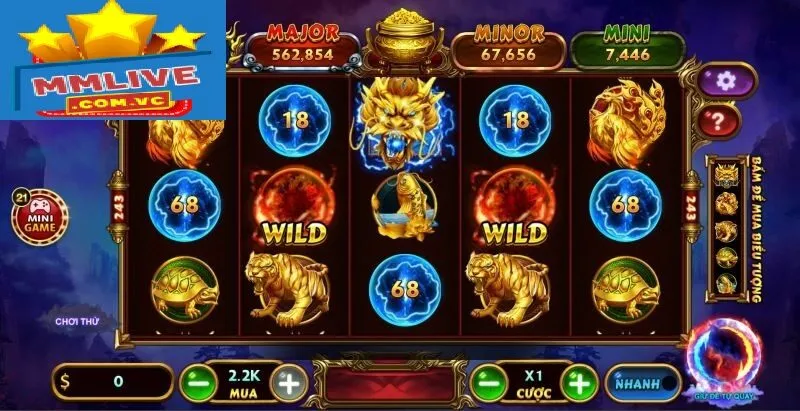 Các biểu tượng hũ thưởng trong kho báu tứ linh MMLive